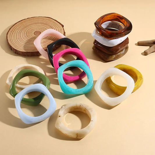 Coloful Irregular Acrylic Resin Bangles